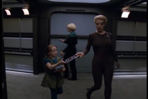 Starfleet Records. Starfleet Personnel: Kathryn M. Janeway, Captain of the USS Voyager. Species 6639, the virus in the body against The Borg. Seven regenerates for nearly a week to recover from the massive strain put on her Borg systems. On awakening, she is checked by The Doctor, with Janeway present. The Doctor confirms that she is fully recovered and fit to return to duty. She tells Janeway she is uncertain how to reciprocate to the crew for the risks they took to help her. Janeway smiles and