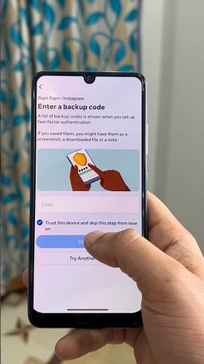 enter backup code instagram