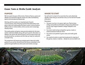 Game Notes/Media Analysis Assignment