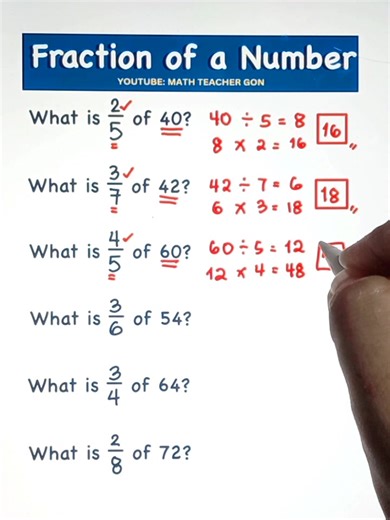 308K views · 2.2K reactions | Fraction of a Number‼️ #mathchallenge #basicmath #fractions #mathematics #MathTutor #teachergon #math #mathreview | Ako si Teacher Gon | Facebook