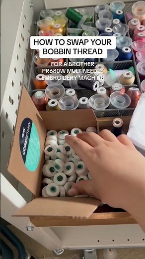 Changing bobbin thread for Brother PR680W Embroidery Machine #embroiderytutorial #embroidery