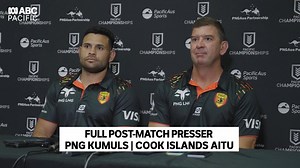 57K views · 1.9K reactions | Here's the full post-match presser from the PNG Kumuls and Cook Islands Aitu after PNG took the win! ⚡ Final score: PNG Kumuls 40 | Cook Islands Aitu 28  | ABC Pacific | Facebook