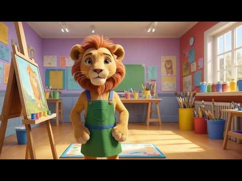 Lion Learns to Paint 🦁🖌️ | Fun Color Song & Art Nursery Rhymes
