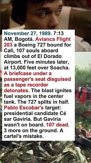 Pablo Escobar BOMBED a Boeing 727 in Mid-Air — Avianca Flight 203, 1989