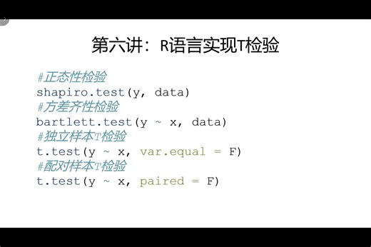 [R语言基础教程] 06 T检验