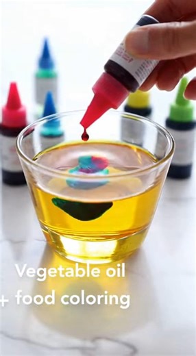 Frozen Fireworks ❄️🎆 Ingredients: - Ice cube tray (standard size, silicone preferred) - Water (about 2 cups total) - Food coloring (red, blue, yellow, green - liquid or gel) - Vegetable oil (½ cup) - Small clear cup or bowl (8-12 oz) - Dropper or pipette (recommended for precision) - Toothpicks or wooden skewers - Baking dish or tray (for melting display) - Freezer - Paper towels (for cleanup) Directions: 1. Fill the ice cube tray with water, leaving about ¼ inch of space at the top. 2. Place t