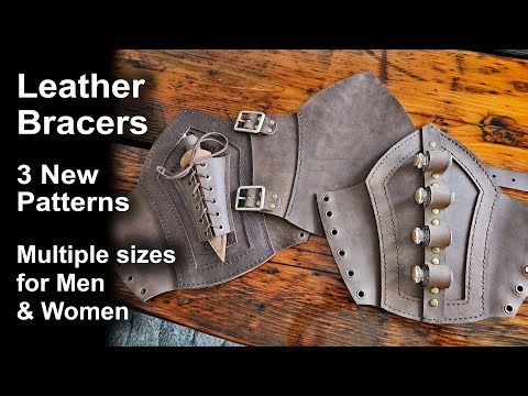 New Bracers Patterns - 3 versions - Multiple sizes - DIY PDF Leather Bracers, Arm Guards, Gauntlets