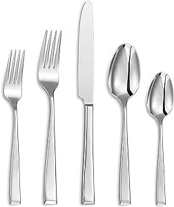 Royalrose 20-Piece Alexander Fine Silverware Set, Service for 4, 18/10 Stainless Steel, Well Made, Dishwasher Safe, Heavy Duty Flatware Set