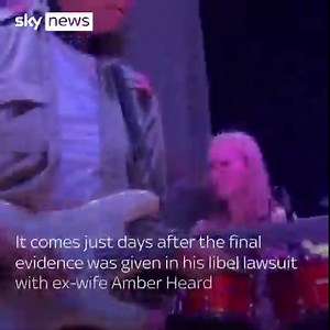 Johnny Depp took to the stage at Sheffield City Hall to perform his cover of Isolation alongside guitarist Jeff Beck just a few days after the final day of evidence in the Johnny Depp Amber Heard libel trial. Today's top stories: https://news.sky.com/ | Sky News