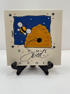 Decorative Ceramic Tile Featuring a Bee and a Beehive, With the Words "home Sweet Home" - Etsy Australia