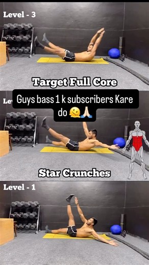 Get 6-Pack Abs Faster with Star Crunches 🔥 Full Core Workout at Home #shorts
