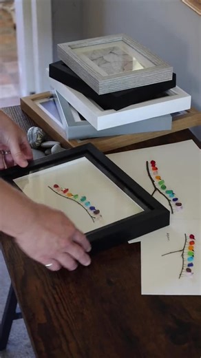 Rainbow Birds on Branch - Recycled Glass & Driftwood Picture - Framed Handmade - Glass Art - Etsy