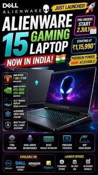 Dell Alienware 15 Launched in India 🔥 RTX 4050 Gaming Laptop Starting at ₹1.15 Lakh! #shorts