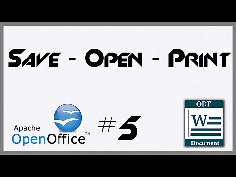 Saving, Opening, Printing - 5 - Introduction to OpenOffice Writer