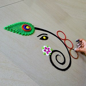 429K views · 7.2K reactions | Simple & Easy Rangoli Designs For Ganesh Chaturthi | Festival Rangoli Designs #rangoli #rangoliart #rangolidesigns #kolam #muggulu #ganesha #ganeshchaturthi | Awesome Rangoli | Facebook