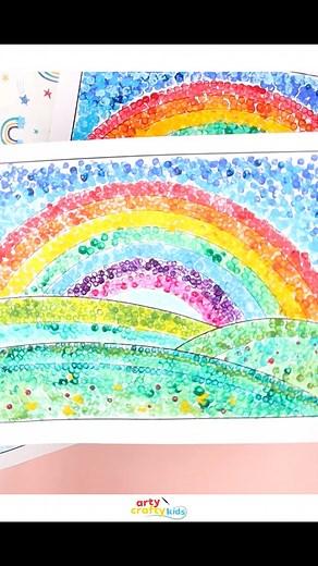 54K views · 134 reactions | Make a rainbow, dot by dot! This easy pointillism project is bright, fun, and perfect for little hands to explore color and creativity  | Arty Crafty Kids | Facebook