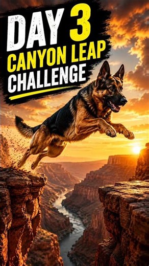 Day 3: German Shepherd Canyon Leap Challenge 🐕⛰️ #shorts