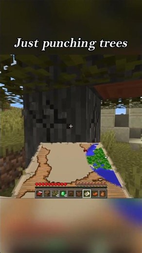 Punching trees #minecraft #minecraftlongplay