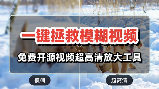 模糊视频有救了，免费开源的视频超高清放大工具： Vivid-VR。不管是 “模糊、噪点多、质量差” 的素材，它都能修成清晰、干净又稳定的画面。