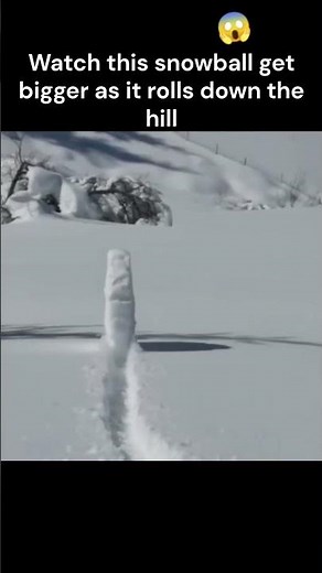 Watch this snowball get bigger as it rolls down the hill😱#snow#roll#cool#subscribe