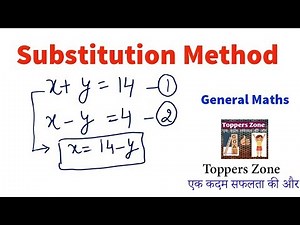 Substitution Method for solving Linear Equations Class 10 in HINDI