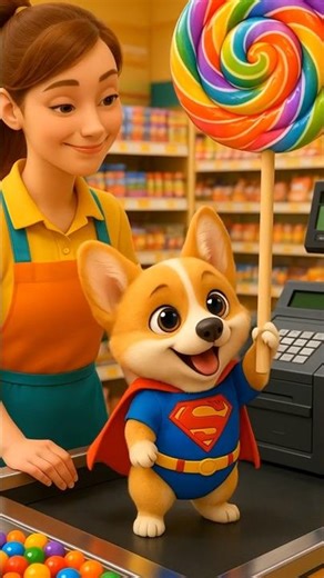 Corgi Giant Lollipop Adventure And Sweet Sharing Moments #funny #corgi #aianimation