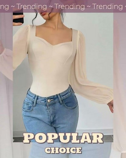 Sweetheart Neck Balloon Sleeve Bodysuit