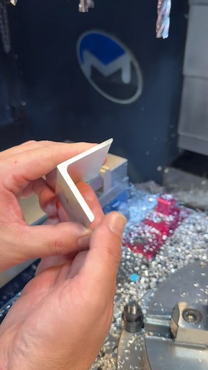 Adam Booth | Milling the 2” aluminum angle to the 3” length. Second side makes two passes to get it there. #abom79 #cnc #cncmachining #machining... | Instagram