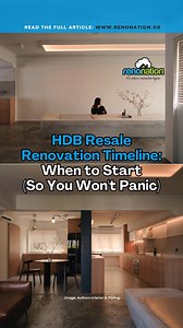 Renovating your Resale HDB? This reno timeline guide will help you plan smart. Comment "Full Article" and we will DM you the link or you can copy and paste this link: https://www.renonation.sg/articles/bto-vs-resale-renovation-timelines-when-to-start-so-you-wont-panic | Renonation - Interior Design Inspirations
