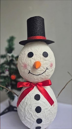 Snowman decoration for Christmas #diy #christmas #christmasdecor #snowman #viral #craft #trending