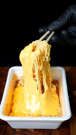 Cheesy Ramen ASMR 🍜🧀 | Instant Ramen Cooking Sounds #shorts