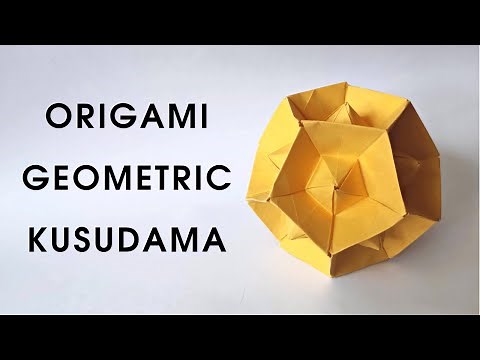 Origami GEOMETRIC KUSUDAMA | How to make a paper dodecahedron