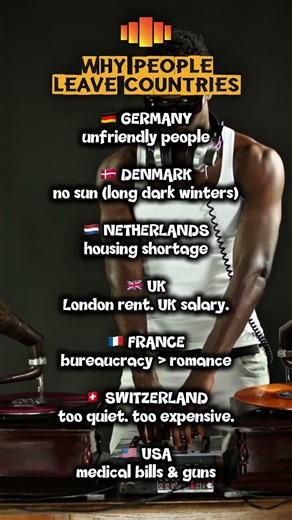 Why people leave countries #usa #uk #france #germany #career #relocation #expatlife #switzerland