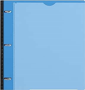 All-in-one Telescoping Binder Notebook，Refillable Binder, Elastic Rubble Spine, Customized Front Cover, Catalog Back Pocket, 5 Subject Dividers (Telescoping Notebook-Blue, 1pcs)