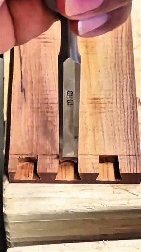 Chisel stands sharp dovetail cuts lock wood tight