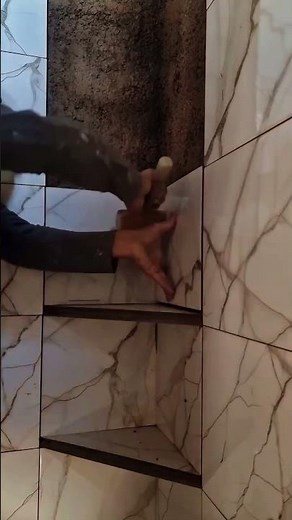 How to Install Shower Shelves Without Drilling Tile #diy #hack #shorts