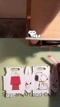DIY Paper Craft Snoopy Gift Box #crafts #art #shyuanartandcraft #viral #snoopy #diy #creative