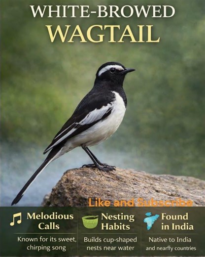 White-browed Wagtail Call | India’s Largest Wagtail 🐦🔊 #natureshorts #birds #birdsong