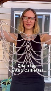 This is one of the first chain tops I ever made on this body jewelry journey! My friend who is the lovely owner of said top, wanted to know if we could attach the Calfletts to it. I was super pumped to figure this one out! Just a couple adjustments to the silver components and now it’s perfect to add the extra pieces making it a harness shawl/drape hybrid! And JUST now realized I could add one to the center. Will have to do another video to show🖤 What combo would you like to see? | Courtney Mar