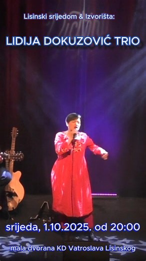 Novu sezonu ciklusa 𝗟𝗶𝘀𝗶𝗻𝘀𝗸𝗶 𝘀𝗿𝗶𝗷𝗲𝗱𝗼𝗺 & 𝗜𝘇𝘃𝗼𝗿𝗶𝘀̌𝘁𝗮 otvara Lidija Dokuzovic Trio. Kako hrvatske tradicijske pjesme, ali i one iz drugih krajeva, zvuče u jazz aranžmanima uz magičan glas 𝗟𝗶𝗱𝗶𝗷𝗲 𝗗𝗼𝗸𝘂𝘇𝗼𝘃𝗶𝗰́, saznajte 1.10.! 🎫 https://lisinski.hr/hr/checkout?ID=226 | Koncertna dvorana Vatroslava Lisinskog