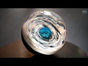 Resin art sphere, [ space in the sphere ], Epoxy resin. 3D RESIN Art. DIY