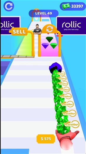 Diamonds gems stack run level 49 android ios games #shorts
