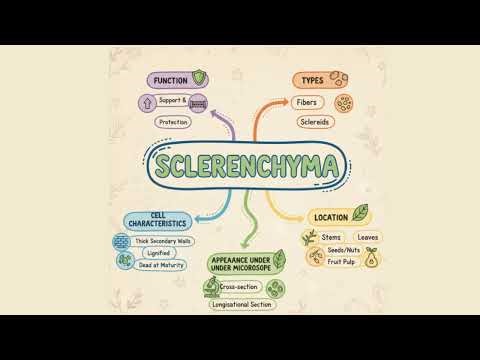 Sclerenchyma Explained with Mind Map | Plant Tissue Biology