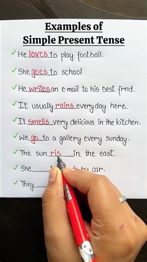 Examples of - Simple Present Tense 📝✅ #tense #englishgrammar