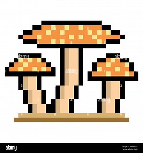 Mushrooms with pixel art on white background Stock Vector Image & Art - Alamy