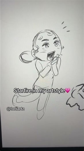 Starfire in my artstyle!! #starfire #art #artdrawings #sketch