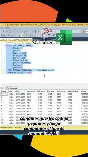 Consulta SQL en Excel🔥#sqlserver #excel #basededatos #sqltips #tecnologia #microsoft #dataanalysis
