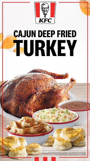 Give your oven a break and pre-order your Cajun Deep-Fried Turkey from KFC – crispy, juicy, and hassle-free! | KFC