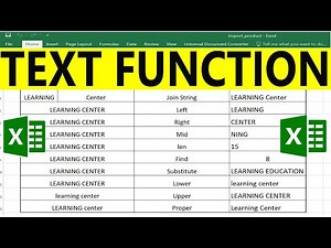 Text Function in excel with Examples by learning center in Urdu/hindi