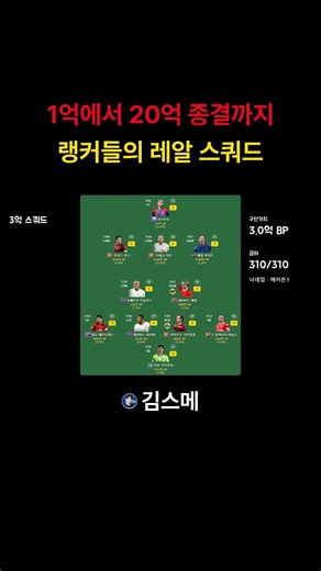 1억에서 20억 종결까지 랭커들의 레알 스쿼드 FC 온라인 피파4